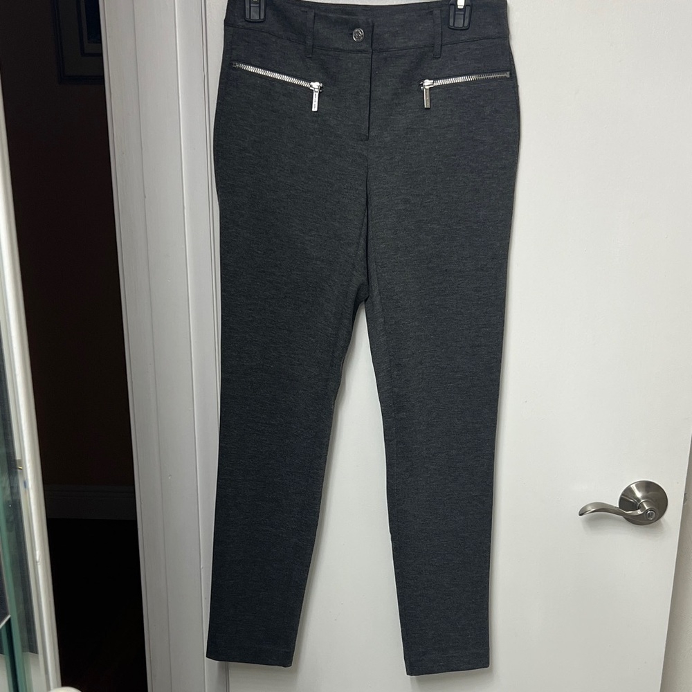 Micheal Michael Kors Dark Gray Derby Zipper Pockets, Skinny Leg Pants Sz  4